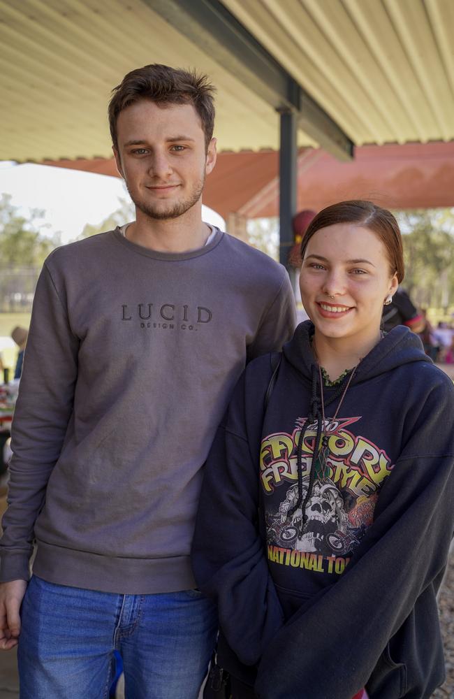 Jaxon Carroll, of Moranbah, with Josie-lee Marsen-Gardner of Sarina at the 40th birthday celebrations of Coppabella State School. Picture: Heidi Petith
