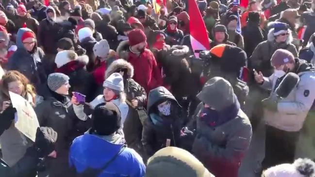 Thousands Rally With Truckers in Ottawa to Protest Vaccine Mandates