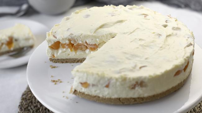 Condensed milk and fruit salad cheesecake. Picture: Greer Worsley/Australia's Best Recipes