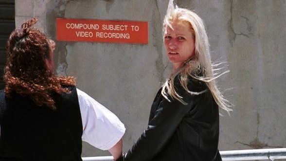 Donna Lee Casagrande in handcuffs at the Adelaide Magistrates Court in September 2001.