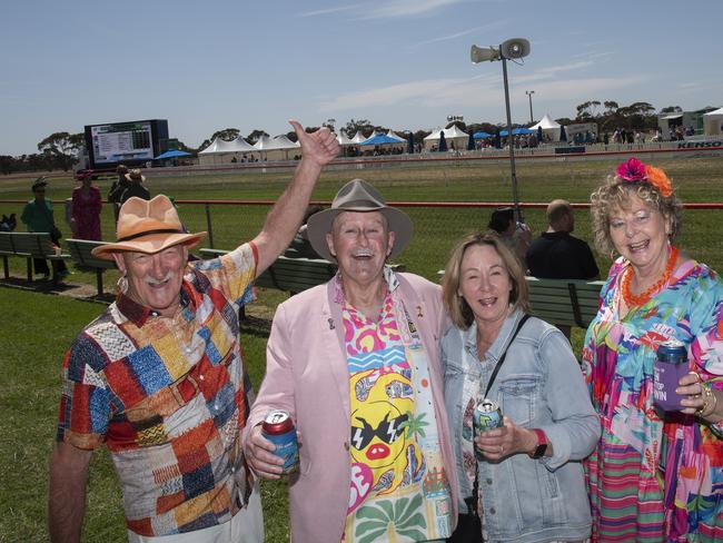 Butch Lamb, Don Grossman, Sue McIlvenny, Annie Lamb 2024 Manangatang Cup. Picture: Noel Fisher