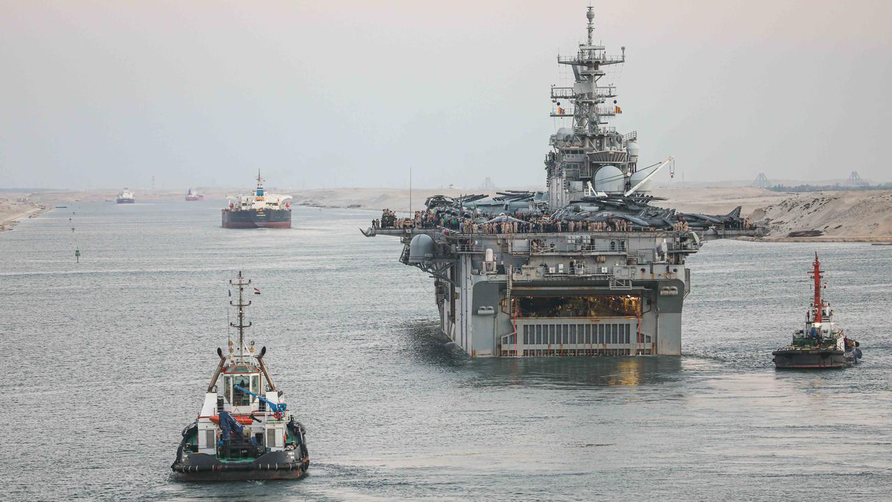 A file photo of the amphibious assault ship USS Bataan, which has been sent to the Red Sea. Picture: AFP