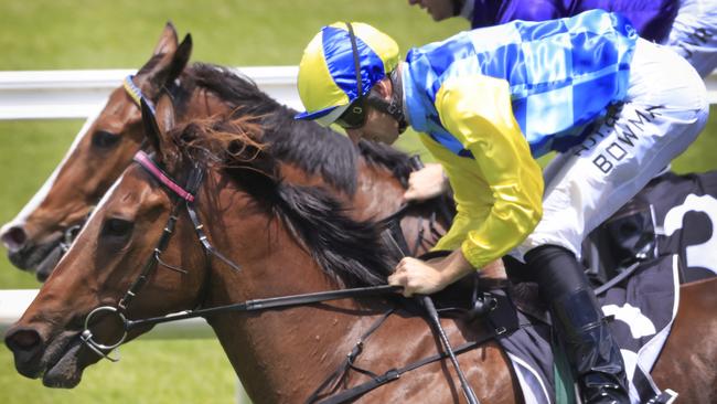 SYDNEY, AUSTRALIA - DECEMBER 12: Hugh Bowman on Salina Dreaming wins race 3  the Easternbuilt Handicap during Sydney Racing at Royal Randwick Racecourse on December 12, 2020 in Sydney, Australia. (Photo by Mark Evans/Getty Images)