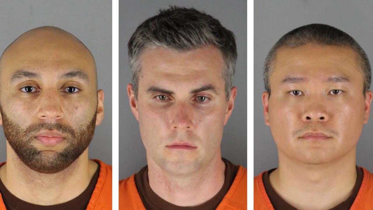 J. Alexander Kueng, from left, Thomas Lane and Tou Thao have been charged with aiding and abetting Derek Chauvin. Picture: Hennepin County Sheriff's Office via AP