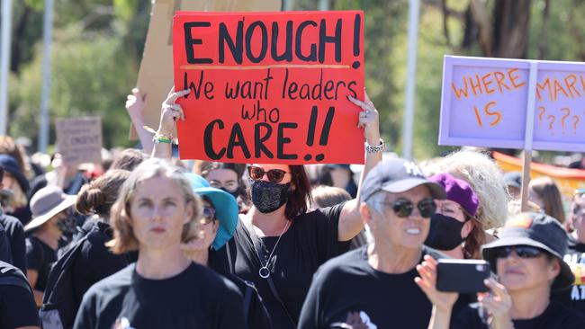 Thousands of women marched across Australia demanding action to end harrassment and abuse. Picture: NCA NewsWire / Gary Ramage