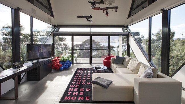 The interior of one of the MONA Pavilions, part of Moorilla Estate, TAS