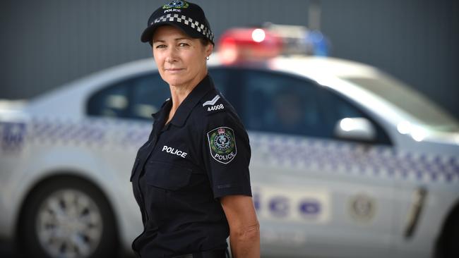 Senior Constable Alison Coad contracted oral herpes after an offender spat in her face. Picture: Naomi Jellicoe