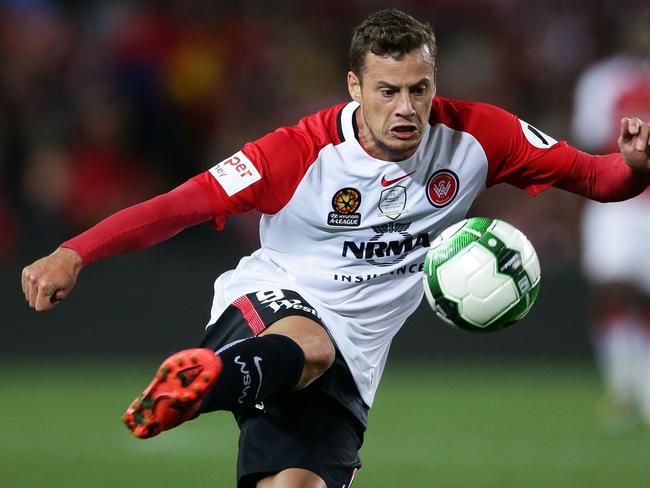 SYDNEY, AUSTRALIA - JULY 15:  Oriol Riera of the Wanderers controls the ball during the match between the Western Sydney Wanderers and Arsenal FC at ANZ Stadium on July 15, 2017 in Sydney, Australia.  (Photo by Matt King/Getty Images)