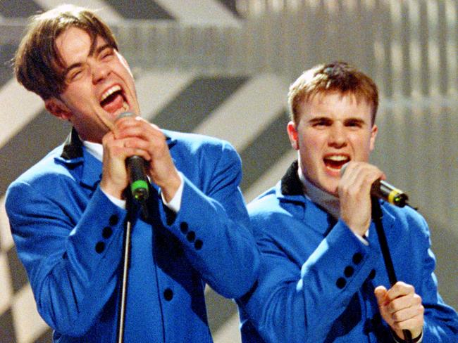 Robbie Williams and Gary Barlow Of Take That. Picture: Getty Images