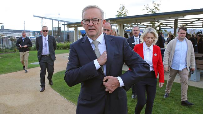 Labor leader Anthony Albanese visits Launceston, Tasmania, on Mnday. Picture: Toby Zerna