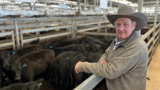 Dennis Hewyood from Everton sold Angus cattle at the Wodonga store cattle sale including steers to $1410, paid for a pen of eight weighing 369kg which returned 382c/kg at the Wodonga store cattle sale.