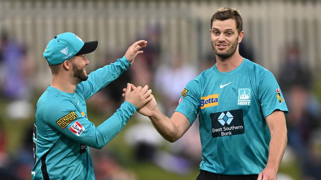 Mark Steketee enjoys a wicket for the Heat.