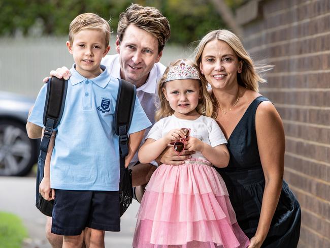 Sydney couple Rod and Alison Harys with their children William, 6, and Maddie, 4. Picture: Julian Andrews