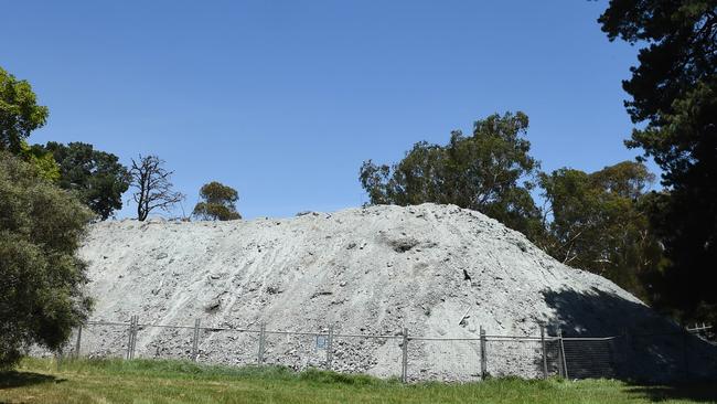 The pile of dirt neighbours are unhappy about. Picture: Chris Eastman