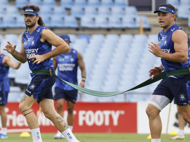 The Bulldogs are putting in hard work at Belmore. Picture: Damian Shaw