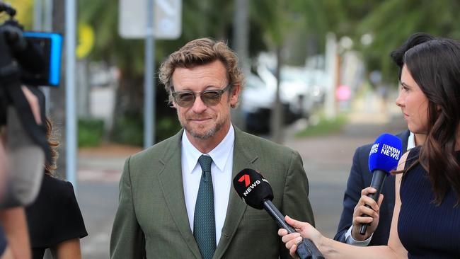 Baker being approached by journalists outside the Byron Shire courthouse. Picture: NewsWire/Scott Powick/NCA