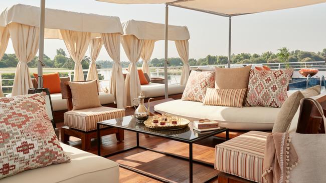 Sundeck on river ship Sanctuary Nile Adventurer.