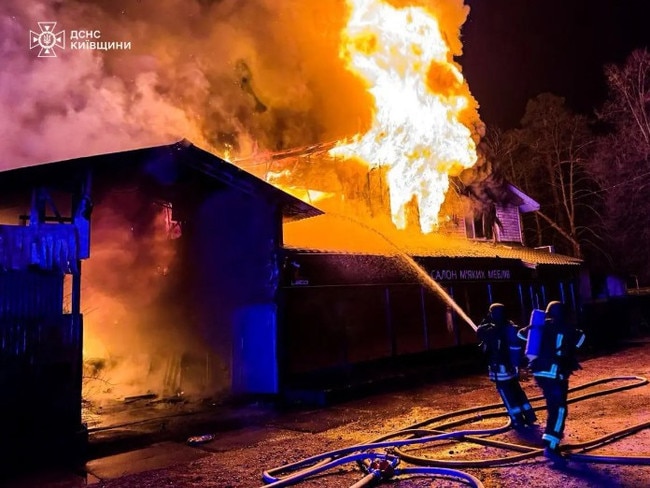 The Kremlin strikes Ukrainian President Volodymyr Zelensky's hometown of Kryvyi Rih. Picture: SES of Ukraine