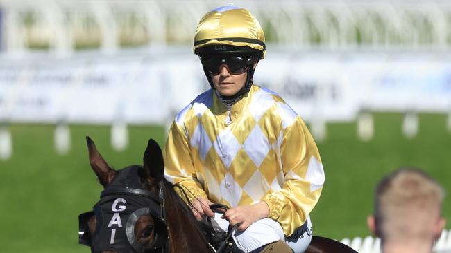 Rachel King rides the John Sargent-trained Miss Faberge on Tuesday. Picture: Getty Images