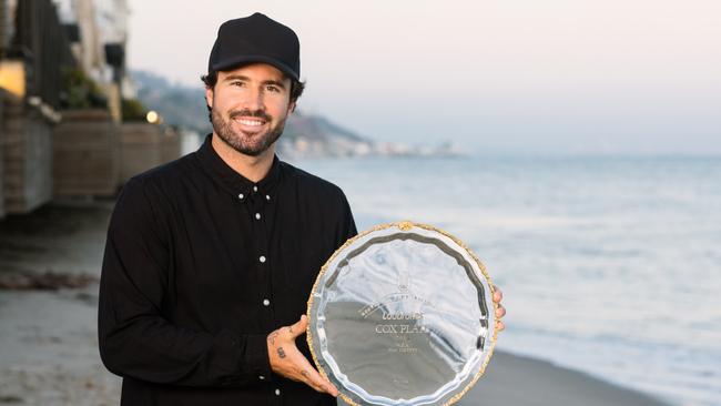 Reality star and DJ Brody Jenner, pictured with the Cox Plate.