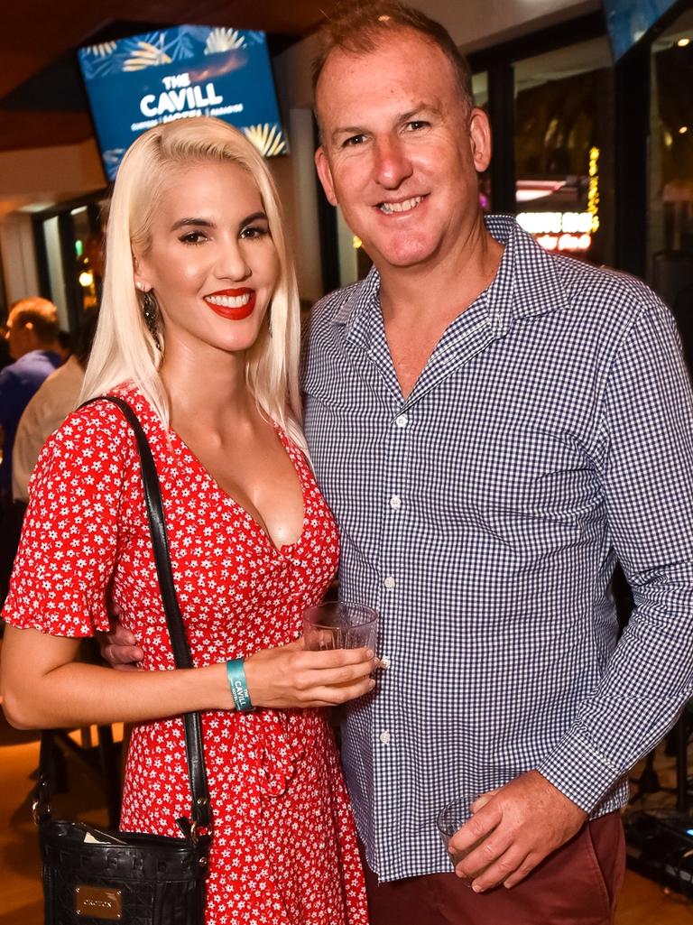 Alisha Gibb and Clint Gudenswager at The Cavill Hotel opening, Surfers Paradise. Socials: Damien Anthony Rossi | Picture: Pedro Freitas