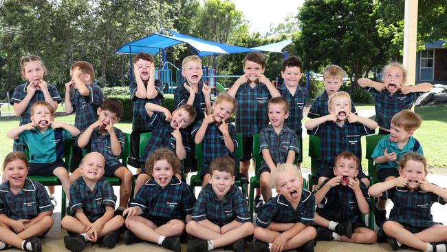 My First Year: Mudgeeraba Creek State School Prep B. Front row: Anna, Ryder, Emily, Ruben, Emerson, Asher, Remi. Middle row: Archie, Braxton, Oliver, Marnie, Harley, Harvey, Liam. Back row: Chloe, Jake, Oscar, Jaxon, Noah, Ari, Xavier, Ada. Picture Glenn Hampson. ,