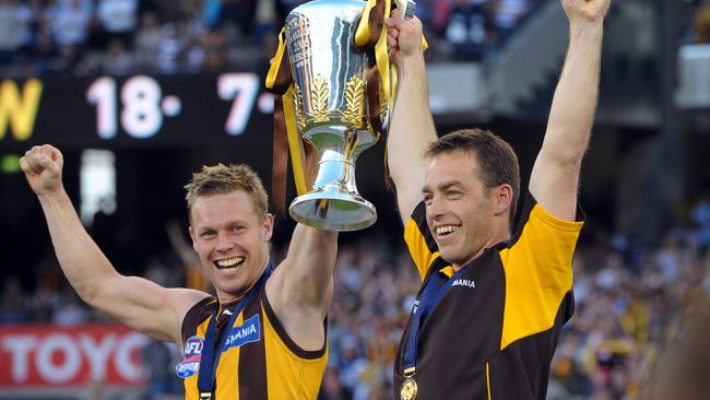 Hawthorn coach Sam Mitchell says he didn’t snub Alastair Clarkson during his Hall of Fame acceptance speech. Picture: Craig Borrow