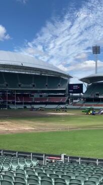 Turf being ripped up on Adelaide Oval