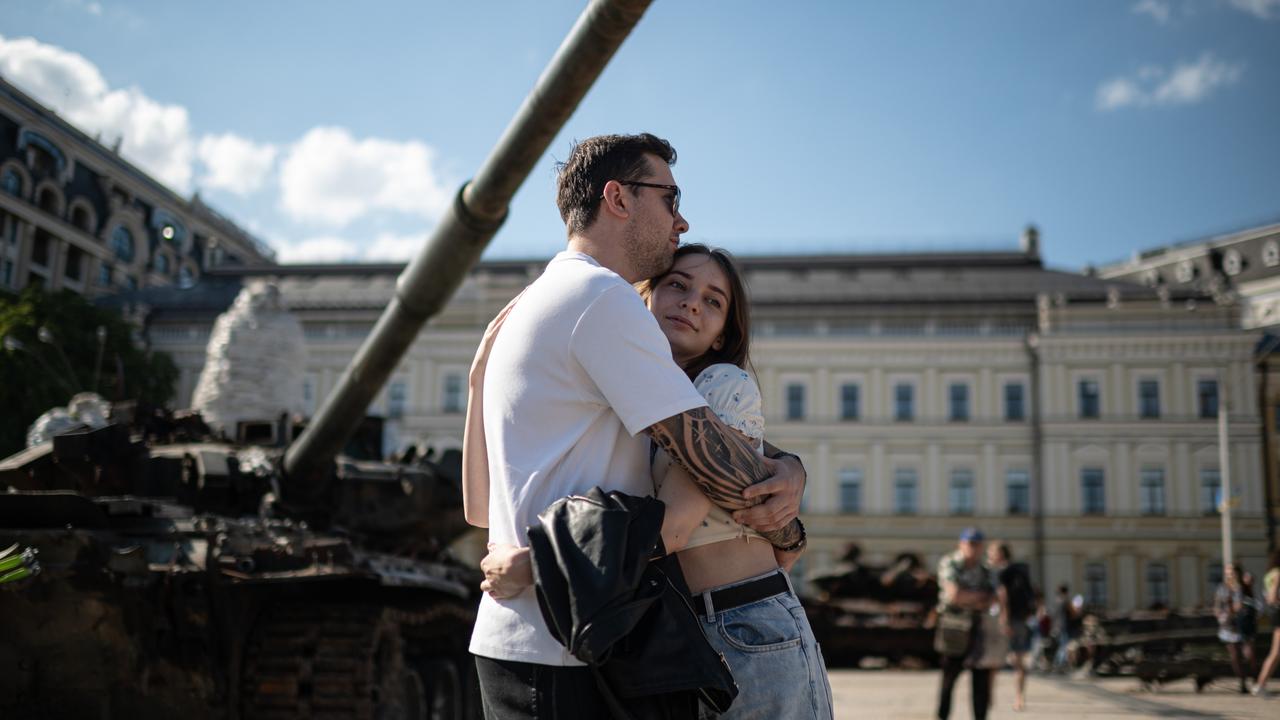 Life goes on in Kyiv despite the dangers of war. Picture: Alexey Furman/Getty Images