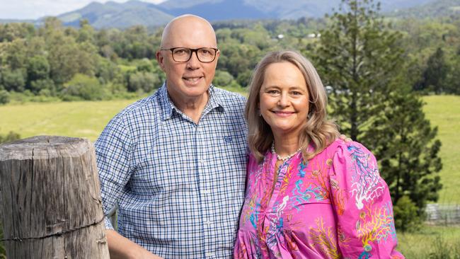 Opposition Leader Peter Dutton with his wife Kirilly. Picture: Paul Harris