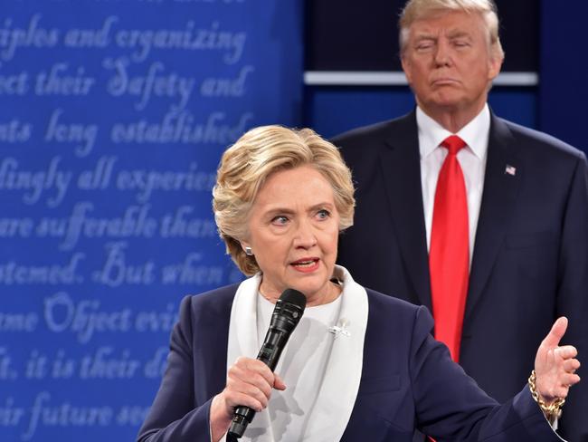 Hillary Clinton battling Donald Trump in 2016. Picture: AFP