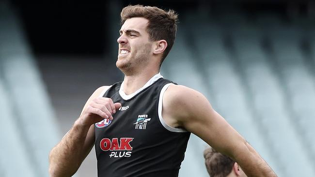 Port Adelaide’s Scott Lycett at training: Picture: SARAH REED