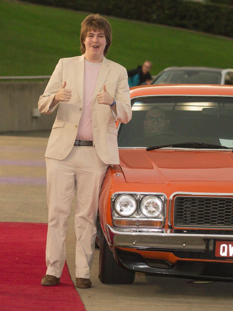 Buster Kelly among the arrivals at the Southport State High school formal held at Sea World. Picture: Glenn Campbell