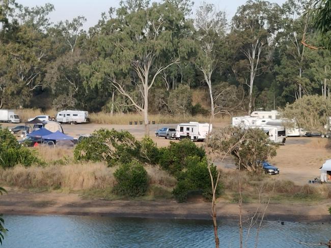 A small portion of the free campers at Calliope on Friday, July 10.