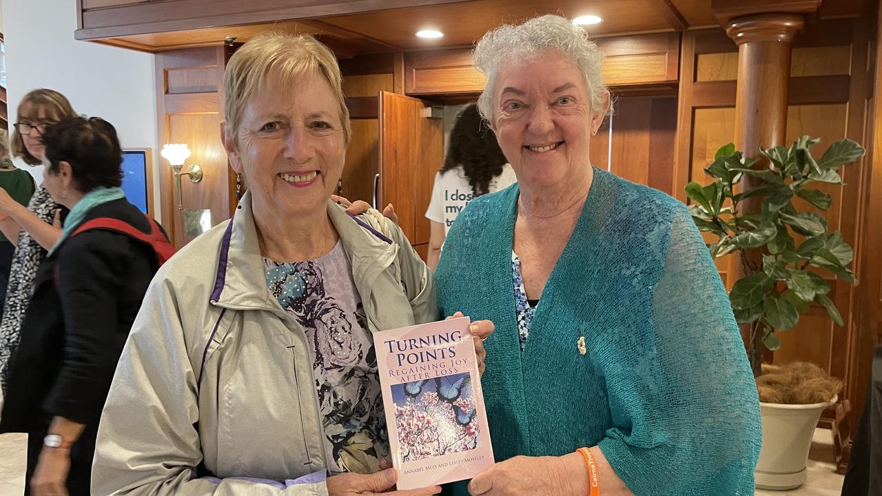 Lesley Moseley and Annabell Muis and their book 'Turning Points- Regaining Joy after Loss' at the Cairns Tropical Writers Festival. Picture: Kristina Puljak