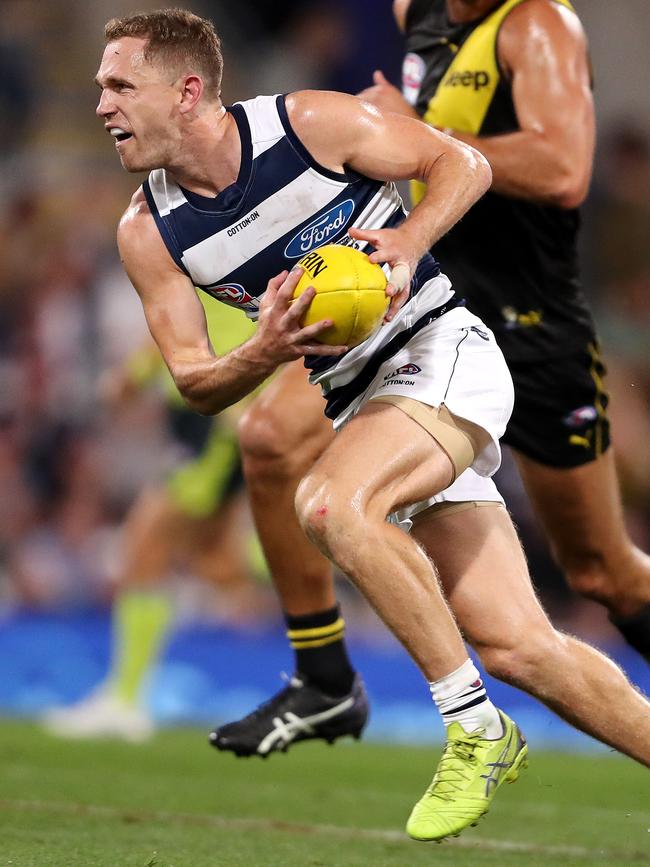 The clock is ticking on Geelong to win another premiership with Joel Selwood. Picture: Sarah Reed