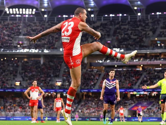 Franklin could kick goals other can’t. Picture: James Worsfold/Getty Images