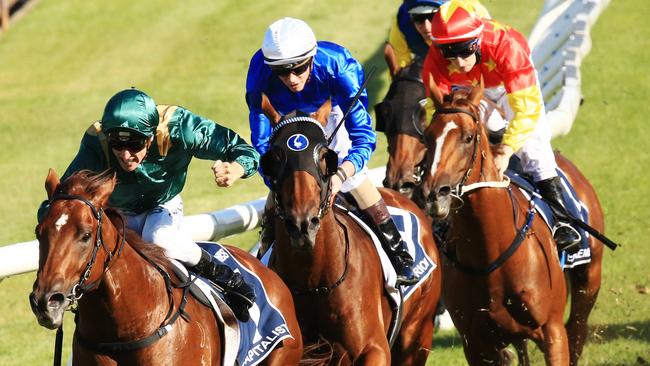 Capitalist ridden by Blake Shinn, wins the Golden Slipper during Golden Slipper day at Rosehill Races. pic Jenny Evans