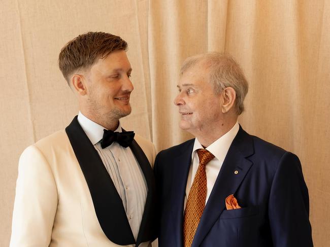 Rob Farnham posted this picture to celebrate his father John Farnham's birthday.  "Happy birthday Dad. Love you"John Farnham with his son Rob Farnham on his wedding day. Supplied / instagram https://www.instagram.com/p/C83bsxMSevp/