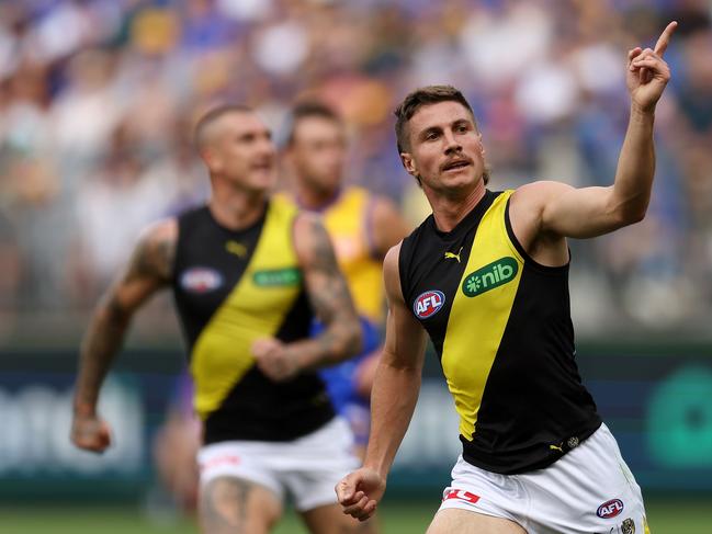 Baker has been one of the Tigers’ best in 2024. Picture: Will Russell/AFL Photos via Getty Images.