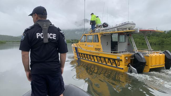 Police search waters off Hinchinbrook Island for the missing man Andy Heard believed to have been taken by a crocodile Picture Supplied