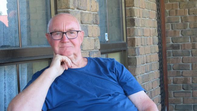 Prostate cancer survivor Barry Thompson outside his home. Picture: Arj Ganesan