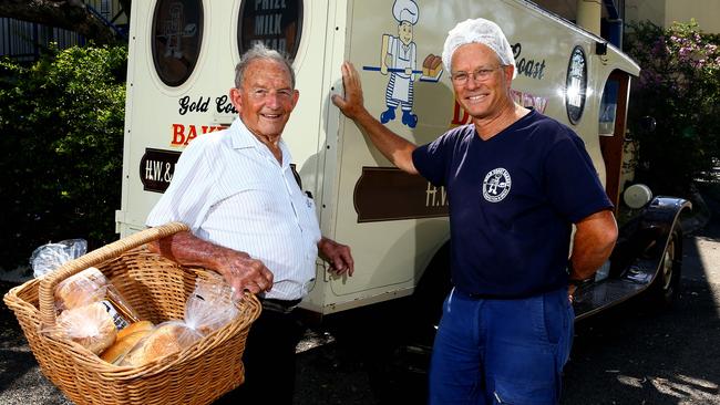 Warren Marrable and his father Harvey Marrable at Gold Coast Bakeries. The local company is marking its 60th anniversary this weekend Photo: David Clark