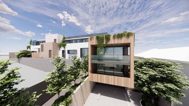 Render of proposed apartments at 432 Elizabeth St, North Hobart by La Vie Collective. Picture: Scanlan Architects.