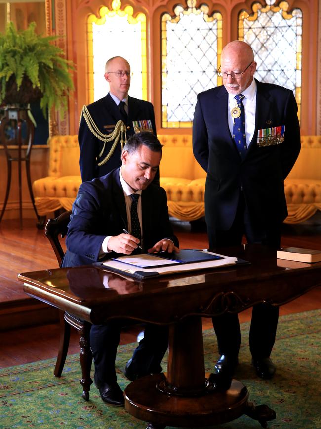 John Barilaro is sworn in at Government House. Picture: Stephen Cooper