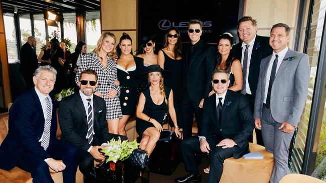 Elsa Pataky with Matt Damon and friends in the Lexus marquee. Picture: Regina Magner