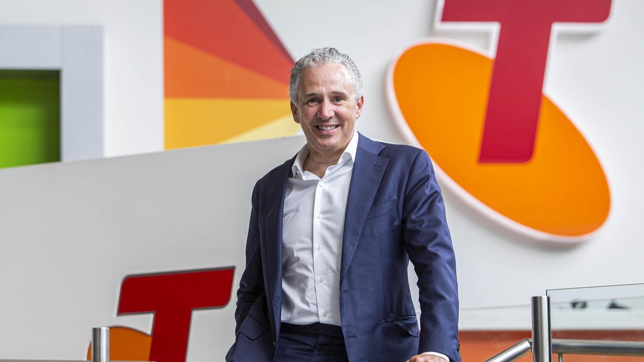 Telstra CEO Andy Penn at their HQ in Melbourne. Picture: Aaron Francis/ The Australian