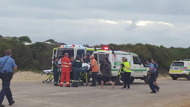 The aftermath of the attack in Esperance that killed a 17-year-old girl. Source: Twitter