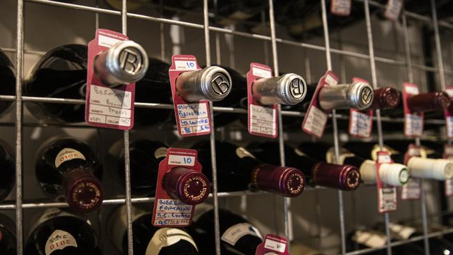 Suzy Crittenden's wine cellar. Picture: Aaron Francis