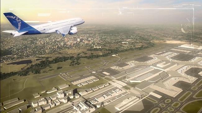 A graphic of Western Sydney Airport and the Aerotropolis.